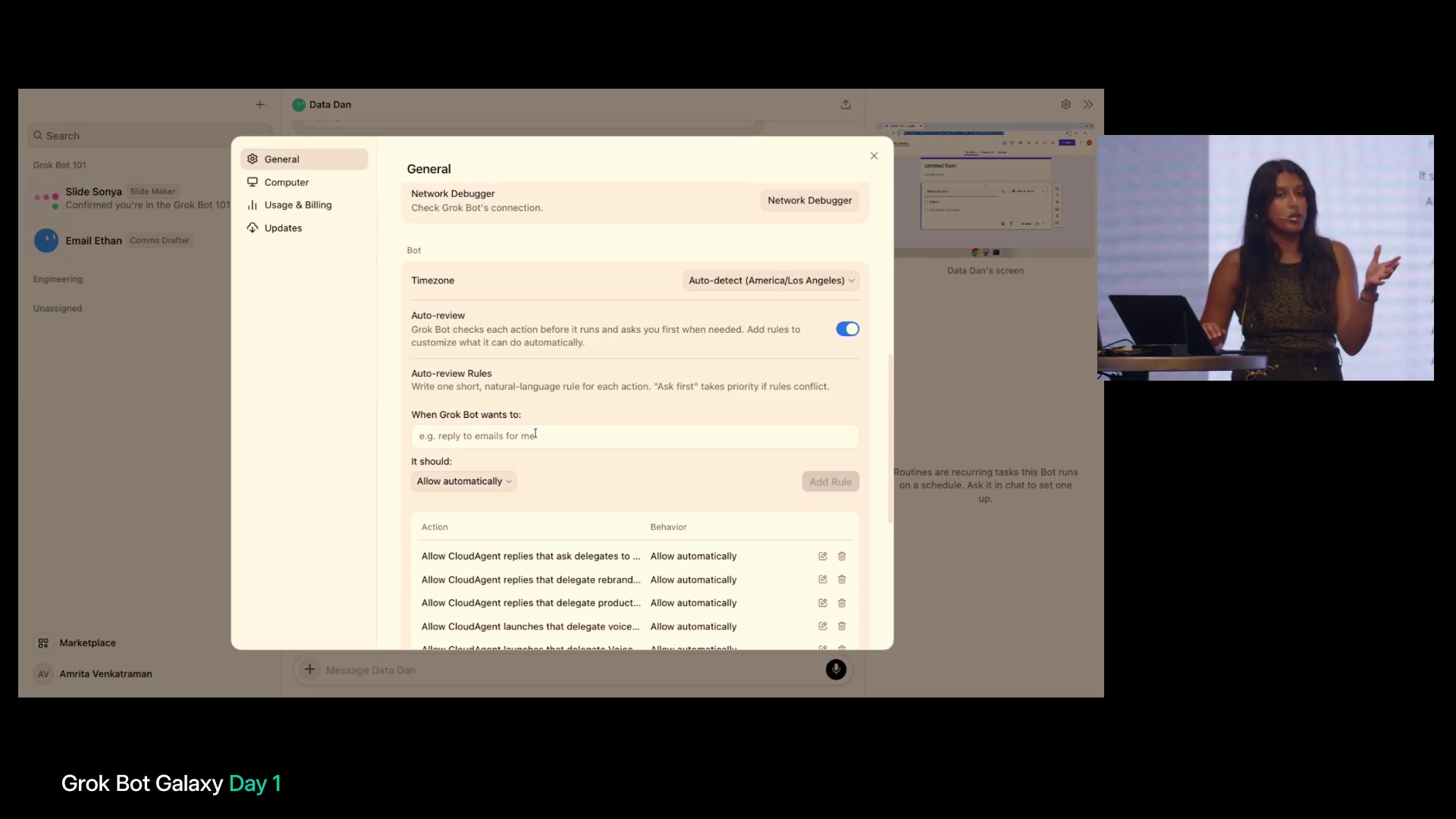 Grok Bot approval and auto-review rules